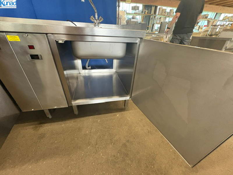 Kühltisch 320x80x86 cm mit Spülbecken mit Schubladen – Bild 6