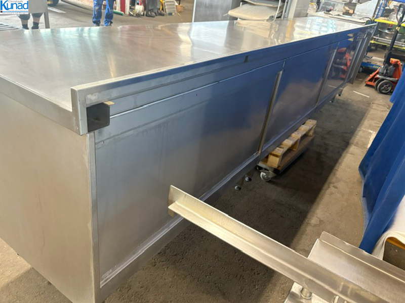Arbeitsschrank Edelstahl 410x72x90 cm offen mit Schubladen Theke – Bild 2