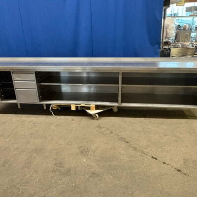 Arbeitsschrank Edelstahl 420x72x90 cm Ausgabetheke mit Schubladen