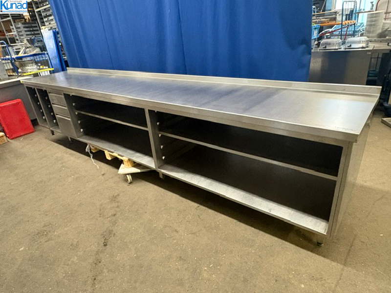 Arbeitsschrank Edelstahl 420x72x90 cm Ausgabetheke mit Schubladen – Bild 3