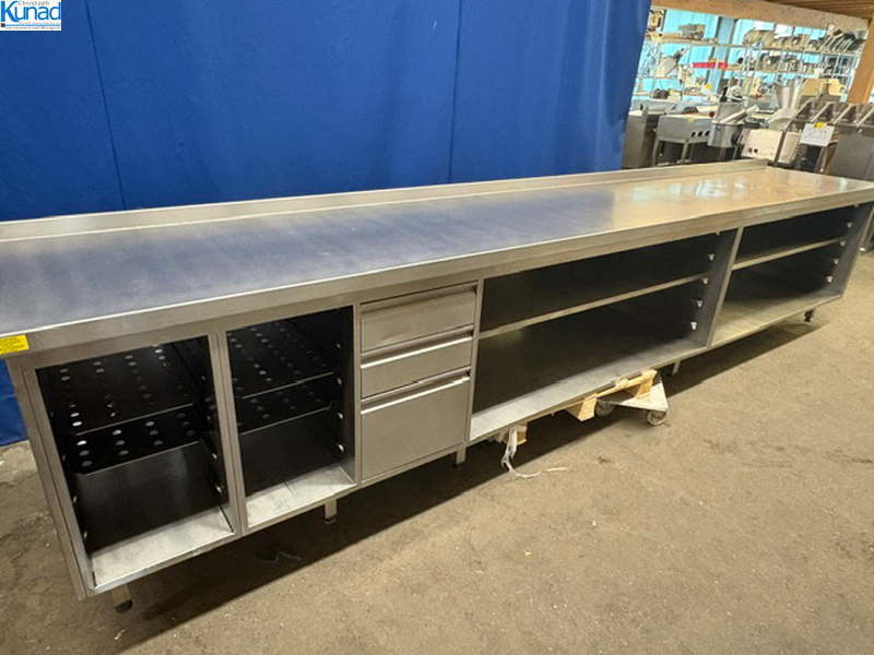 Arbeitsschrank Edelstahl 420x72x90 cm Ausgabetheke mit Schubladen – Bild 2