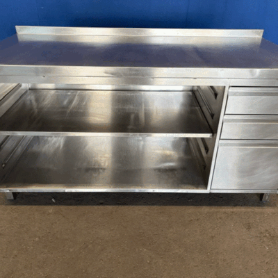 Arbeitsschrank Edelstahl 167x75x86 cm mit Schubladen