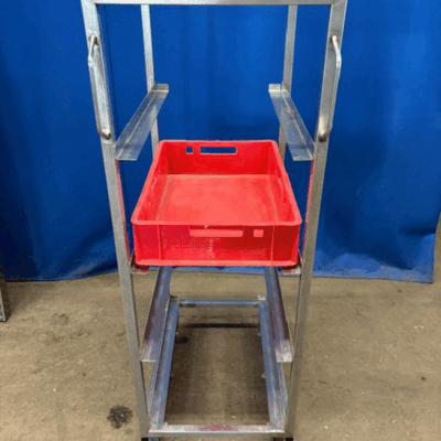 Kistenrolli Kistenwagen Edelstahl 46x62x135 cm