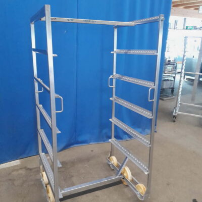 Rauchstockwagen Edelstahl 91x78x174 cm für Stocklänge 90 cm Rauchwagen
