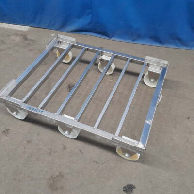 Rolli Edelstahl 100x80x25 cm Kistenrolli Rollwagen Kistenwagen