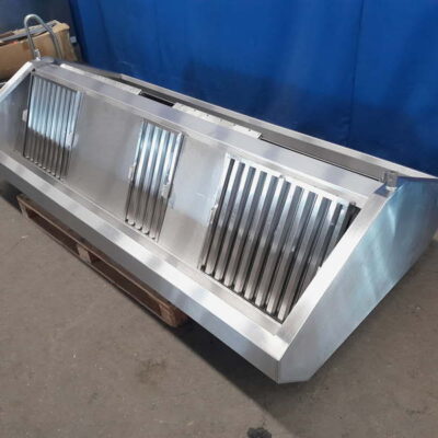 Abzugshaube Edelstahl 220x110x50 cm Mittelhaube ohne Motor