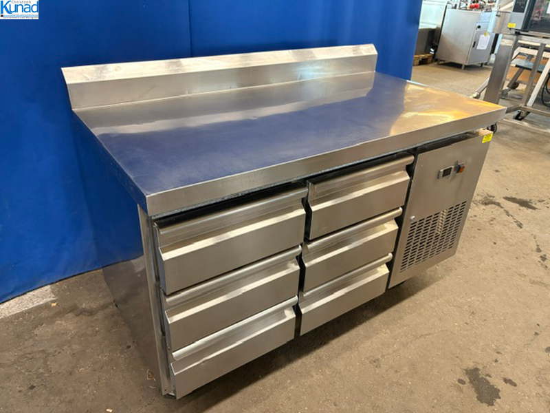 Kühltisch Edelstahl 180x70x85 cm fahrbar – Bild 4