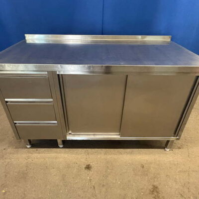 Arbeitsschrank Edelstahl 140x70x86 cm mit Schubladen