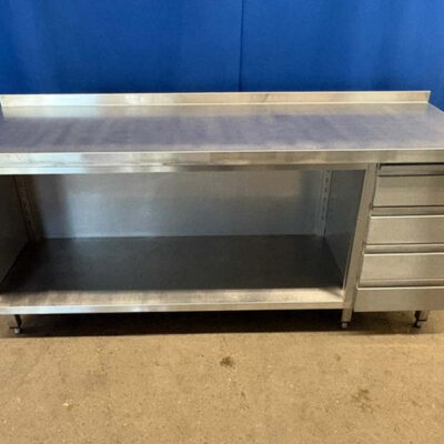 Arbeitsschrank Edelstahl 190x60x86 cm mit Schubladen vorne offen