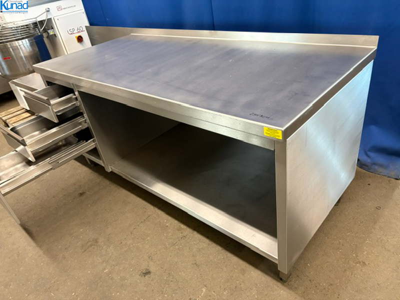 Arbeitsschrank Edelstahl 250x80x90 cm mit Schubladen Unterbau – Bild 5