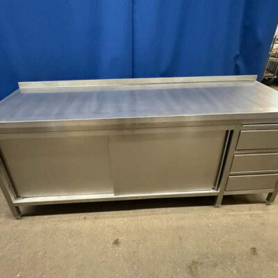 Arbeitsschrank Edelstahl 240x70x86 cm mit Schubladen
