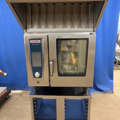 Kombidämpfer RATIONAL SCC61WE mit Ultra-Vent Abzugshaube Kombination mit Unterbau – Topp Zustand
